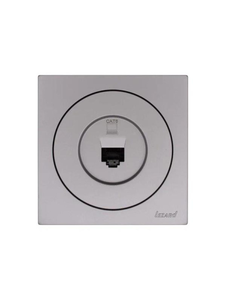 Розетка компьютерная СП OSEN RJ45 кат.6 механизм сер. матов. LEZARD 743-7488-140