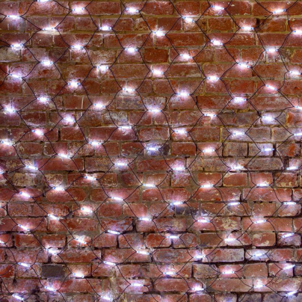 Гирлянда светодиодная "Сеть" 2х3м 432LED бел. 40Вт 220-240В IP67 провод каучук черн. Neon-Night 217-125