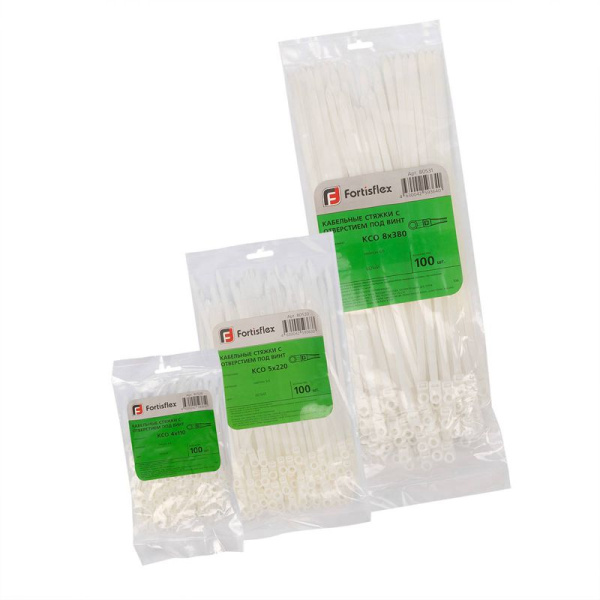 Хомут нейлоновый КСО 5х300 бел. (уп.100шт) Fortisflex 90334