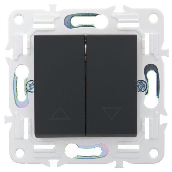 Выключатель жалюзи SKANDY 10А SK-V12G графит IEK SK-V15-0-10-K53