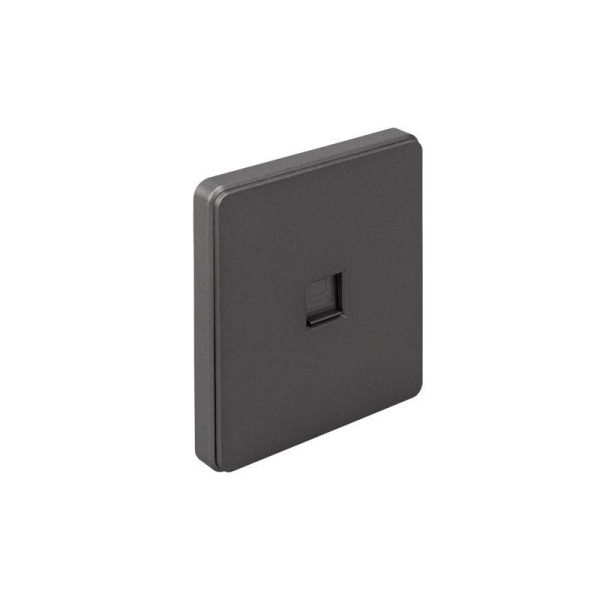 Розетка компьютерная СП ROUND MIELE RJ45 кат.6 титан Kranz KR-78-0724-2