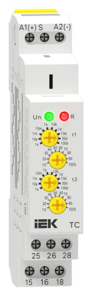Реле циклическое реверсивное TC 2 контакта 12-240В AC/DC AC IEK CTR-450-TC-2-1HD-U240-C00