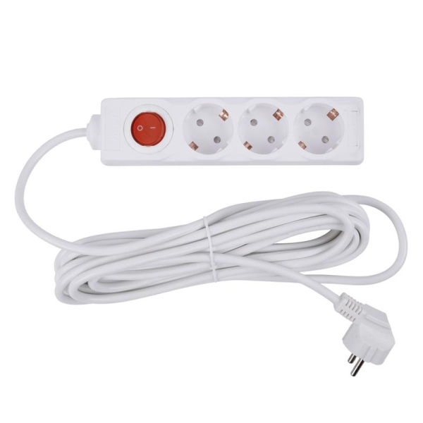Удлинитель 3х7м с заземл. 16А Ultra S-GCU3-7B WHITE бел. Uniel UL-00010019