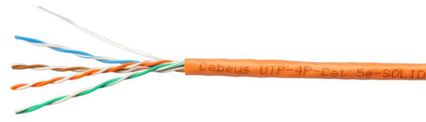 Кабель витая пара U/UTP кат.5E 4х2х24AWG solid LSZH нг(А)-HF UTP-4P-Cat.5e-SOLID-LSZH-LIGHT (уп.305м) Cabeus 9996c