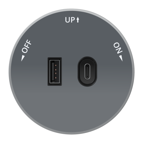 Розетка MultiTrack с 2-мя заряд. устройствами USB тип A+C 18Вт 5В/3А графит SE MTK13003G