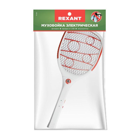 Мухобойка электрическая Профи (фонарик+аккумулятор) Rexant 70-0420