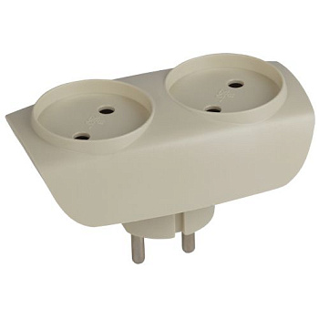 Разветвитель 2-м без заземл. 16А IP20 SP-2-I сл. кость Эра Б0017017