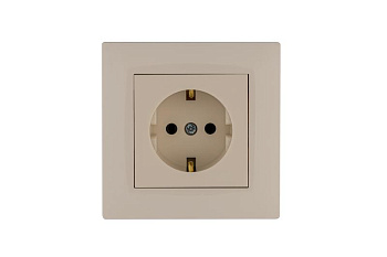 Розетка 1-м Karea RIZZ с заземл. крем Makel 88010028