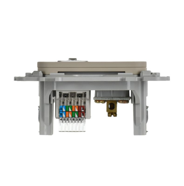 Розетка 2-м СП FLITE РКТВ5е-2-0-ФлЛ RJ45/TV кат.5E UTP механизм льняной IEK FI-AK22-1-K88