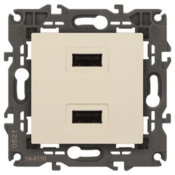 Устройство зарядное USB 14-4110-02 5В-2100мА Elegance сл. кость ЭРА Б0034359