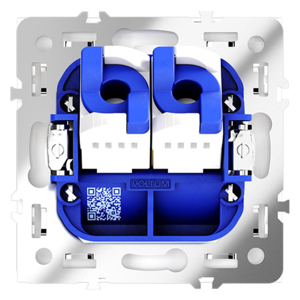 Розетка компьютерная 2-м СП S70 RJ45 + RJ45 кат.6 механизм бел. матов. Voltum VLS060202