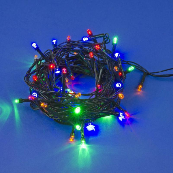Гирлянда LED ULD-S0500-050/DGA MULTI IP20 5м 50 диодов разноцвет. свет провод зел. Uniel UL-00007303