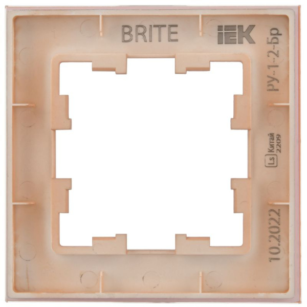Рамка 1-м BRITE РУ-1-2-БрП стекло перс. матов. IEK BR-M12-G-31-K96
