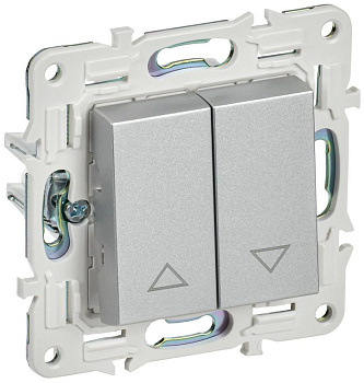 Выключатель жалюзи SKANDY 10А SK-V12S серебр. IEK SK-V15-0-10-K23