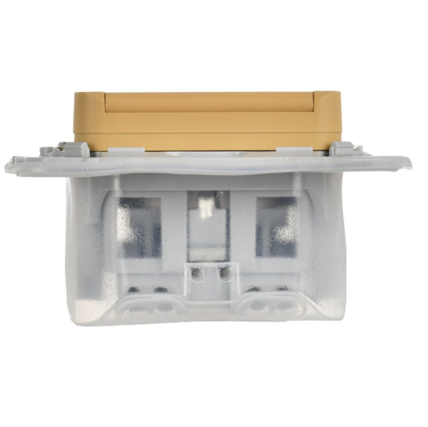 Розетка СП FLITE РСшкр11-1-44-ФлШм 16А IP44 с заземл. с защ. шторками и крышкой безвинтовое крепление механизм шамуа IEK FI-R16-16-1-44-K89