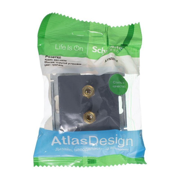 Розетка аудио 2-м AtlasDesign грифель SE ATN000787