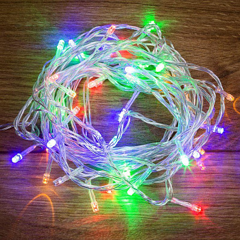 Гирлянда светодиодная "Твинкл Лайт" 6м 40LED мультиколор 5.1Вт IP20 провод ПВХ прозр. Neon-Night 303-179
