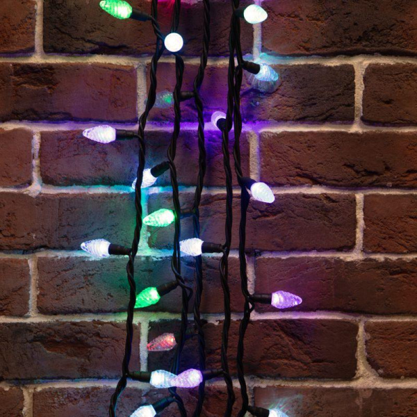 Гирлянда светодиодная "Мультишишки" 10м 80LED RGB 5Вт IP65 провод каучук черн. (нужен шнур питания 315-000) Neon-Night 303-509-3