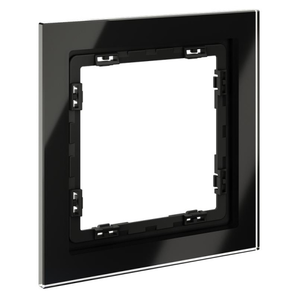 Рамка 1-м S70 стеклян. черн. Voltum VLS110108