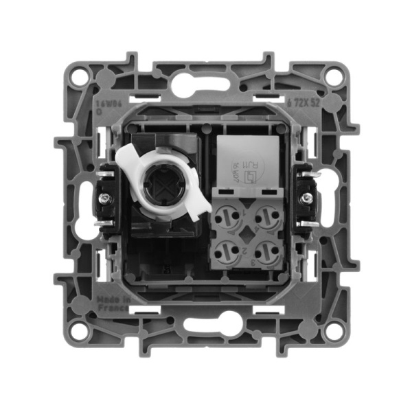 Розетка компьютерная + телефонная 2-м СП Etika RJ45 + RJ11 кат.5E UTP IP20 механизм алюм. IEK 672452