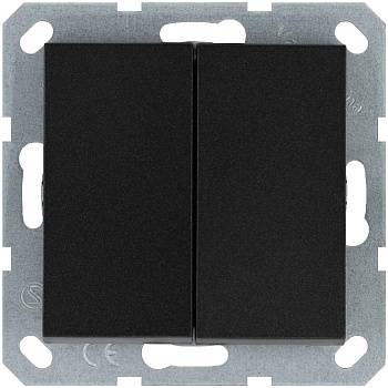 Кнопка 2-кл. 10А IP20 с переключающим контактом механизм антрацит Jasmart G3020B
