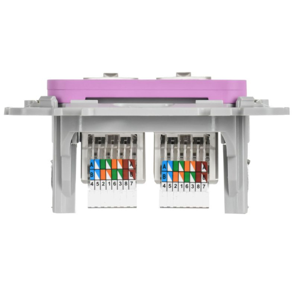 Розетка компьютерная 2-м СП FLITE РК5е-2-0-ФлПр RJ45 кат.5E UTP механизм пурпур. IEK FI-K22-1-K99