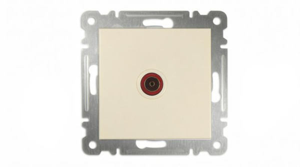 Розетка телевизионная проходная TV СП Karea 16А IP20 механизм крем. Makel 57010007