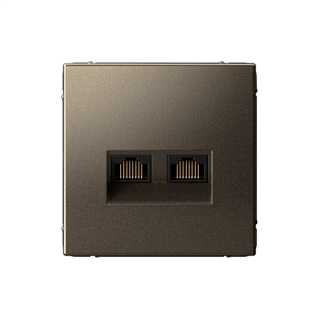 Розетка компьютерная 2-м ArtGallery RJ45 + RJ45 кат.5E механизм мокко SE GAL000685
