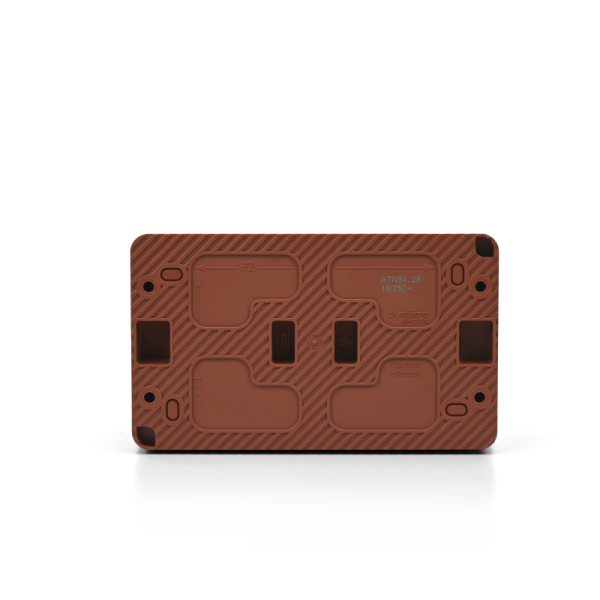 Розетка 2-м ОП AtlasDesign PROFI 16А IP54 заземл. защ. шторки терракот. SE ATN547026
