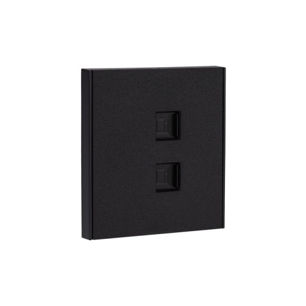 Розетка компьютерная 2-м СП STRONG RJ45 + RJ45 кат.6 IP20 антрацит Kranz KR-78-0725-5
