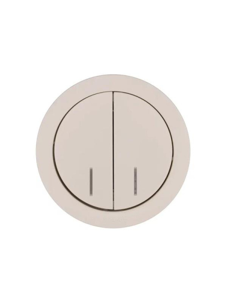 Выключатель 2-кл. СП OSEN 10А IP20 с подсветкой механизм сл. кость LEZARD 743-9088-112
