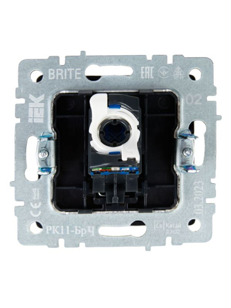 Розетка компьютерная СП RJ45 кат.6 BRITE РК11-БрЧ механизм черн. IEK BR-K10-2-K02