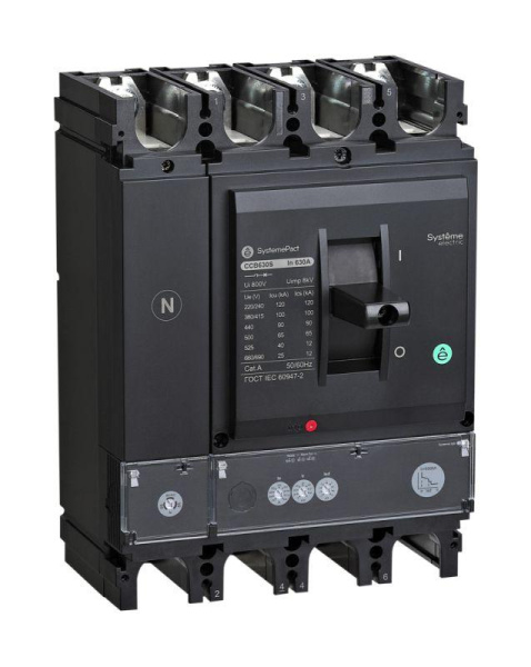 Выключатель автоматический SYSTEMEPACT CCB630 100кА 4P4D S2.3 630А рычаг SE SPC630S63023L4DF