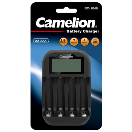 Устройство зарядное BC-1046 быстрое с индикацией 4хАА ААА Camelion 15040