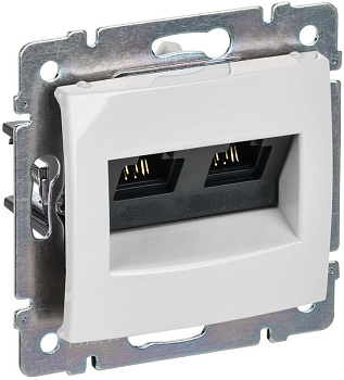 Розетка компьютерная 2-м СП Valena RJ45 кат.5 UTP механизм бел. (DIY-упак.) IEK 694292