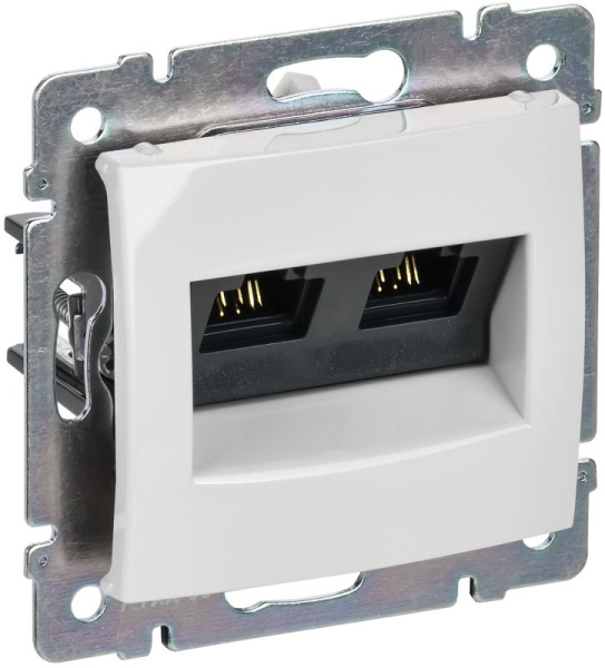 Розетка компьютерная 2-м СП Valena RJ45 кат.5 UTP механизм бел. (DIY-упак.) IEK 694292