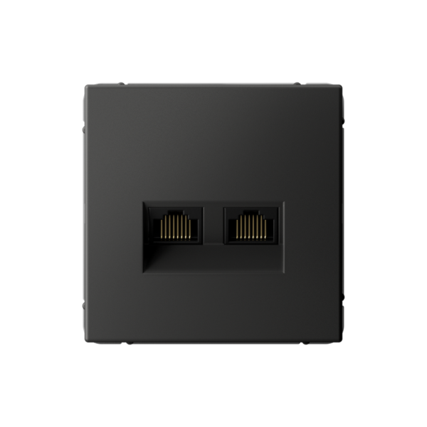 Розетка компьютерная 2-м ArtGallery RJ45 + RJ45 кат.5E механизм базальт SE GAL001485
