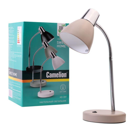 Светильник настольный KD-359 C26 230В 40Вт E27 тауп Camelion 15186