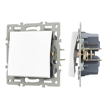 Механизм выключателя одноклавишный перекрестный SWT-MKX1-PL-WH (250В 16А) Arlight 043718