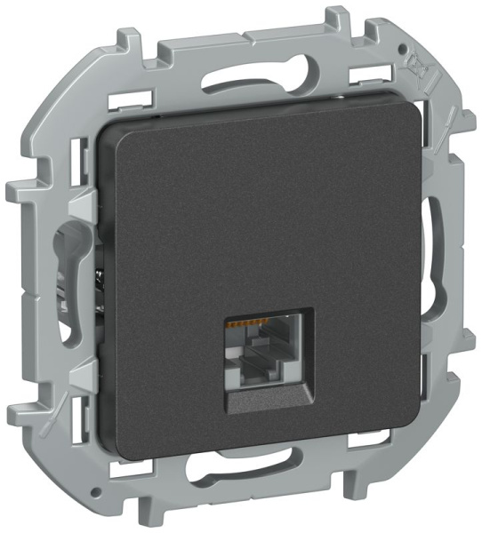 Розетка компьютерная IEKINSPIRIA RJ45 кат.6 UTP антрацит IEK 6738331