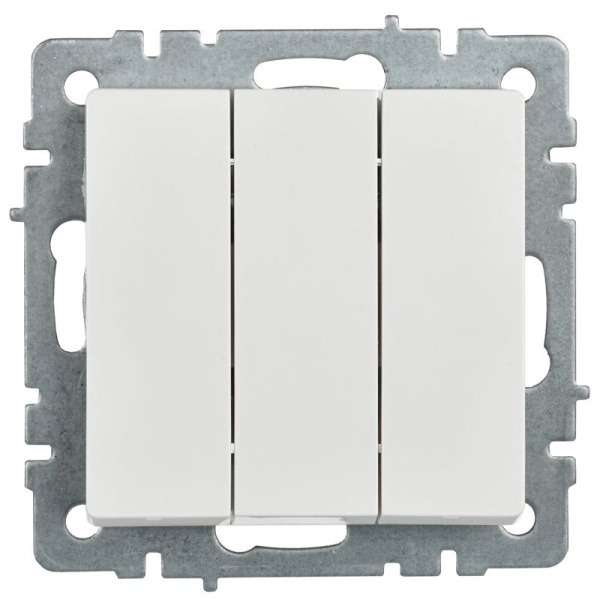 Выключатель 3-кл. СП BRITE ВС10-3-0-БрБ 10А механизм бел. IEK BR-V30-0-10-K01