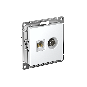 Розетка компьютерная + телевизионная 2-м СП AtlasDesign RJ45 кат.5E + TV механизм лотос SE ATN001389