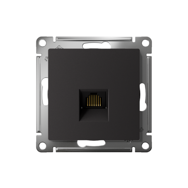 Розетка компьютерная 1-м AtlasDesign RJ45 кат.5E механизм карбон SE ATN001083