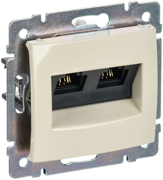 Розетка компьютерная 2-м СП Valena RJ45 кат.5 UTP IP20 механизм сл. кость (DIY-упак.) IEK 695626