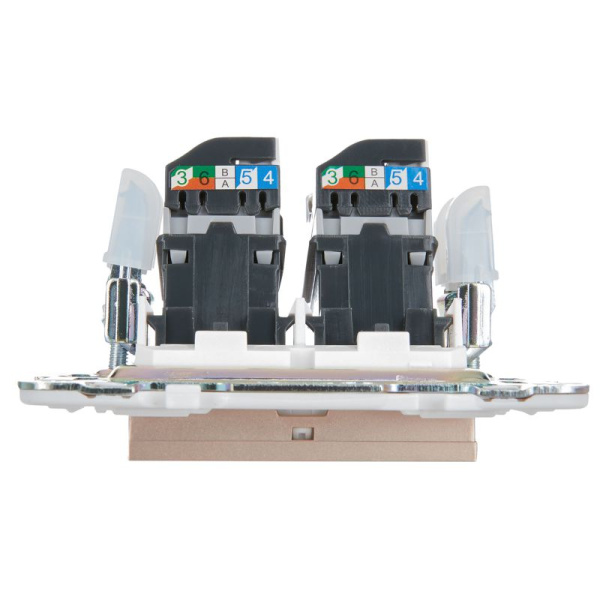Розетка компьютерная двойн. RJ45 кат.5E SKANDY SK-K03Sa песочн. IEK SK-K20-1-K98