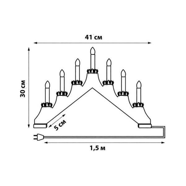 Фигура "Новогодняя горка" UDL-L7101-007/SWA/WW RED BRIDGE 39.5х30.5см 7 миниламп накаливания тепл. бел. свет корпус пластик Uniel UL-00007387