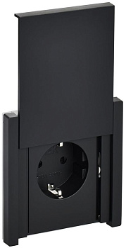 Розетка СП FORTE&PIANO 16А IP44 FP121 с заземл. защ. шторки с крышкой винт. крепл. черн. IEK FP-R16-16-44-K02