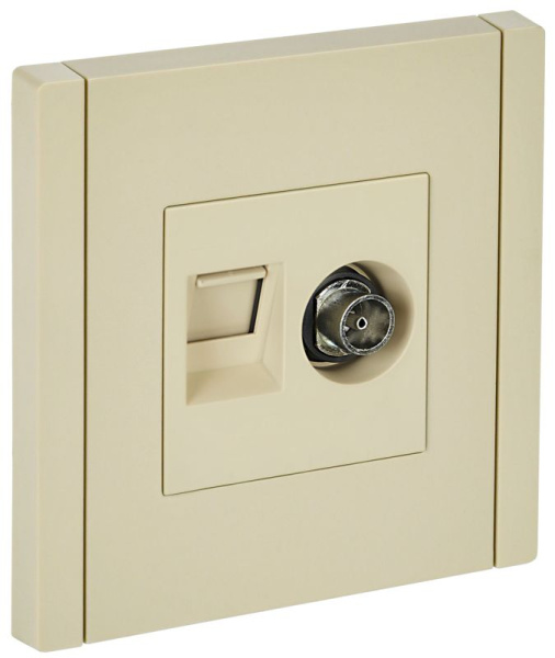 Розетка 2-м TV+RJ45 кат.5E FORTE&PIANO FP436 ваниль IEK FP-AK20-1-K10