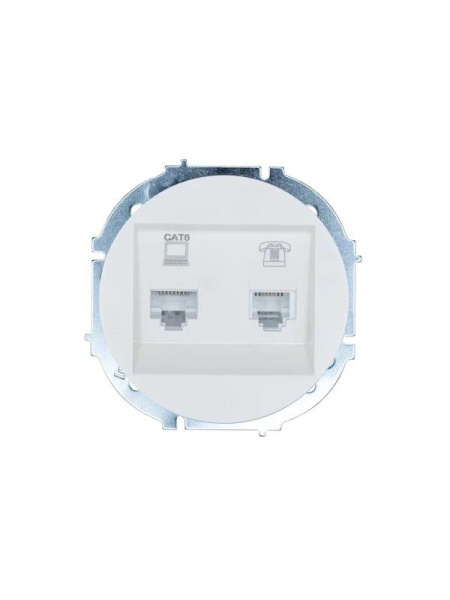 Розетка компьютерная + телефонная OSEN RJ45 кат.6 + RJ11 с модулем бел. LEZARD 743-0288-144