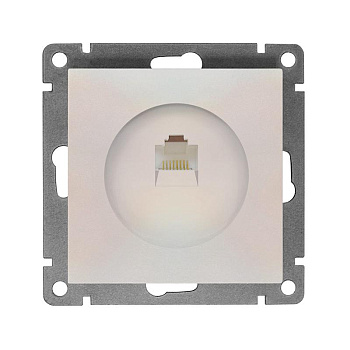 Розетка компьютерная 1-м СП Афина RJ45 кат.5E механизм жемчуж. Universal A0051-OBr